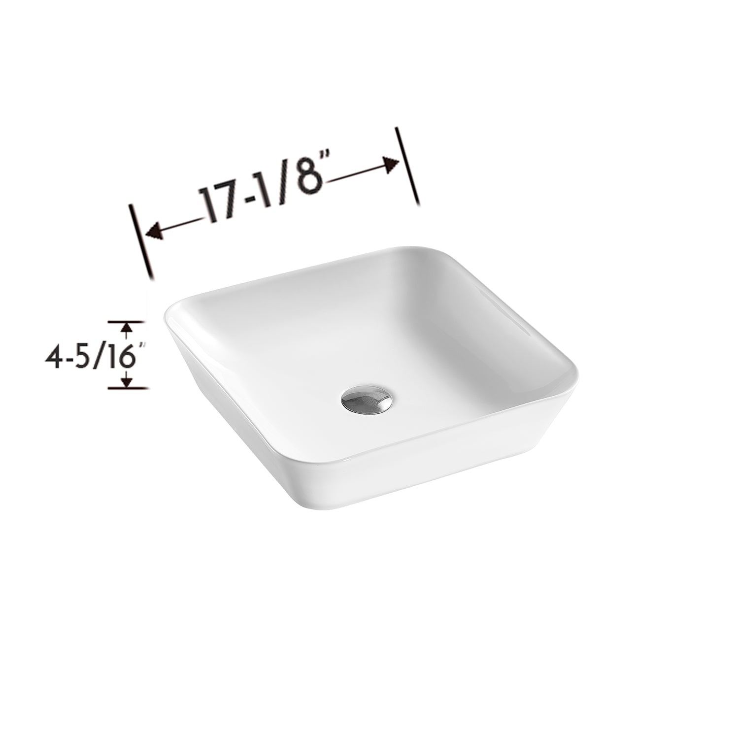 Lavabo cuadrado de cerámica para baño DAX (17" x 17") (DAX-CL1468)