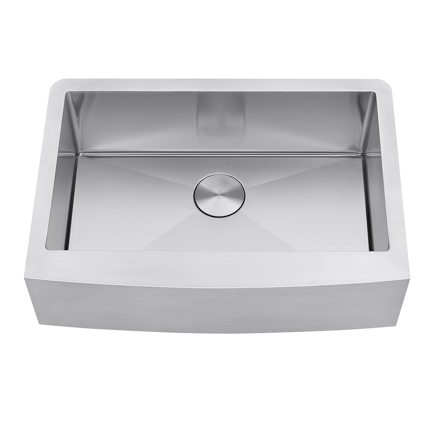 Fregadero de cocina de granja de acero inoxidable, 1 tazón, calibre 18, acero inoxidable 304, hecho a mano, accesorios incluidos (rejilla inferior y colador) (DAX-H3021-R10)