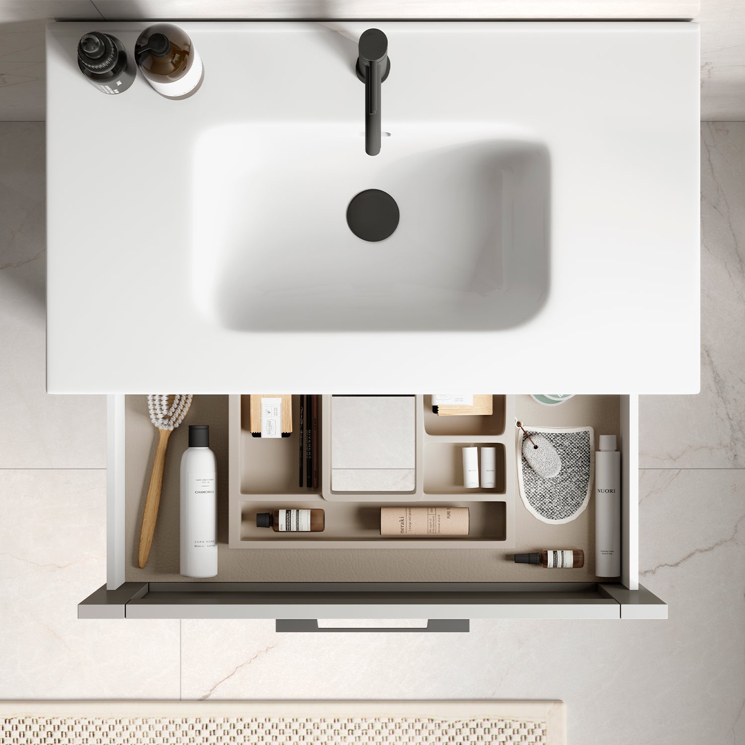 Lakeside Bathroom Single Vanity Cabinet with Onix Basin