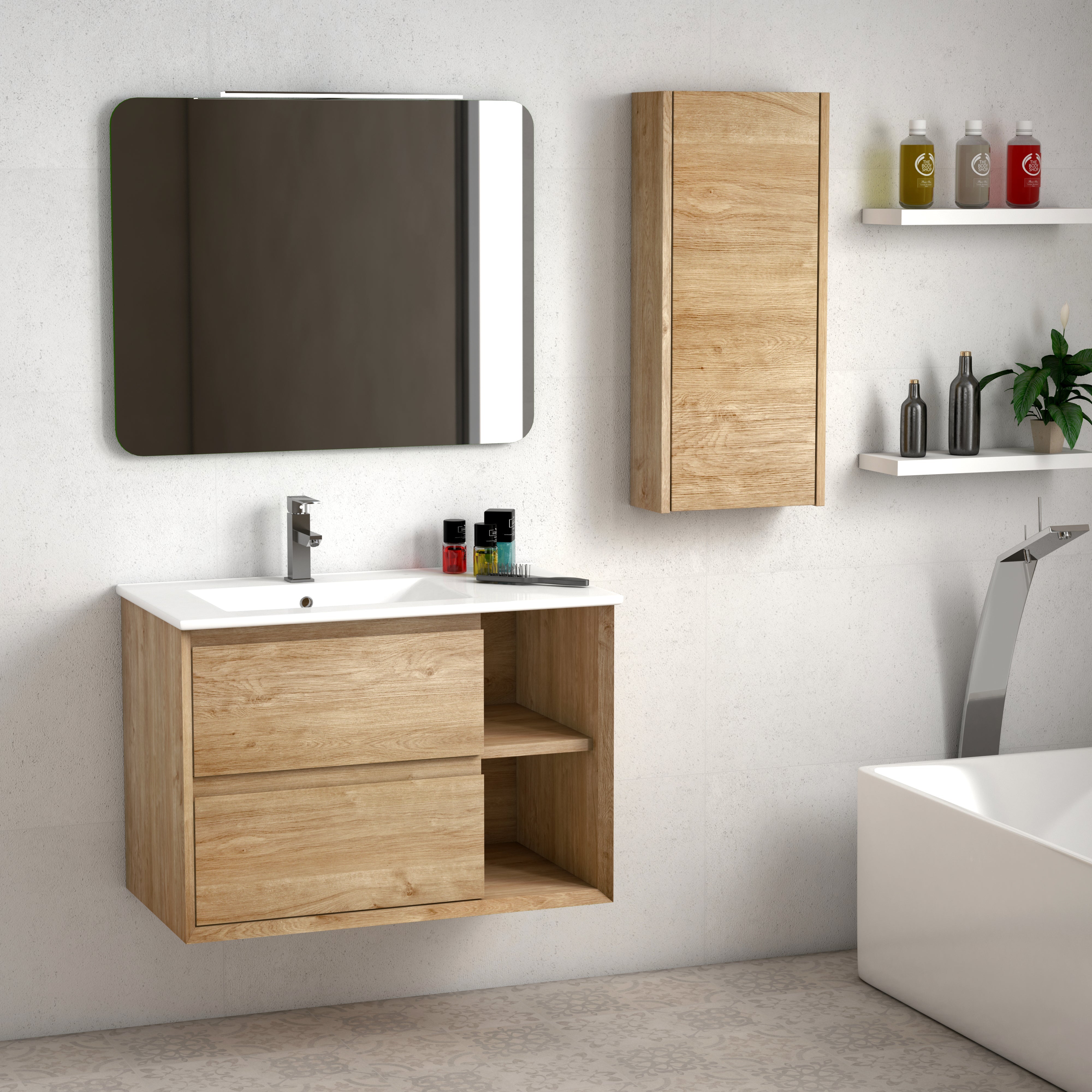 DAX Oceanside Bathroom Vanity Cabinet with Onix Basin