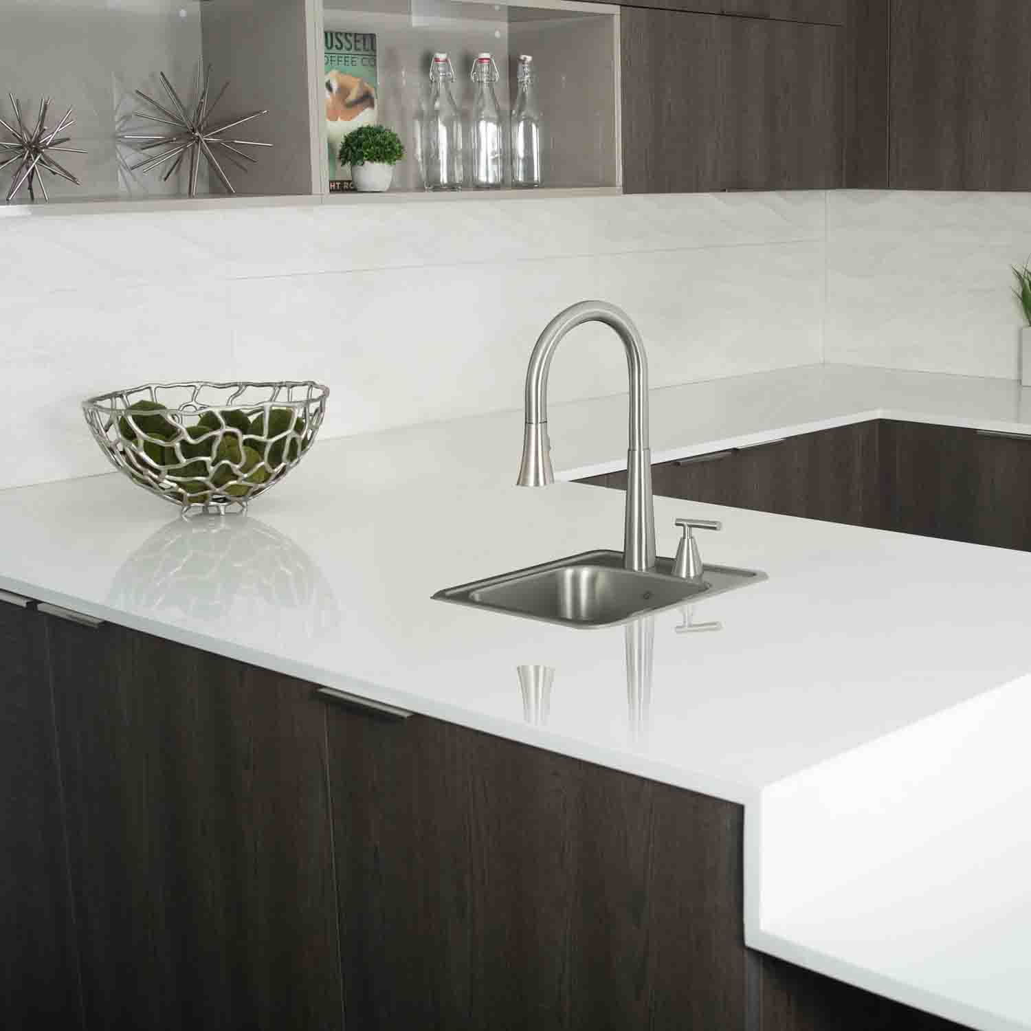 DAX Single Bowl Top Mount Kitchen Sink, 23 Gauge Stainless Steel, Brushed Finish , 15 x 15 x 5-1/2 Inches (DAX-OM-1515)