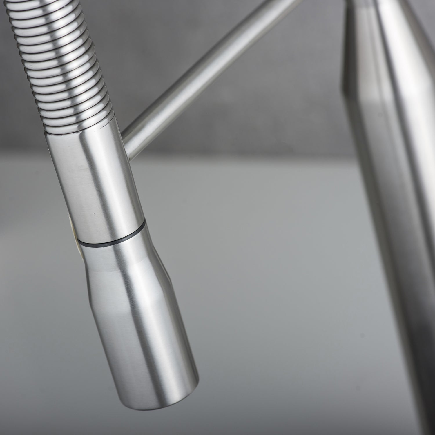 DAX Single Handle Pull Down Kitchen Faucet, Stainless Steel Shower Head and Body, Brushed Finish, Size 9-1/16 x 19-5/16 Inches (DAX-S1095A)