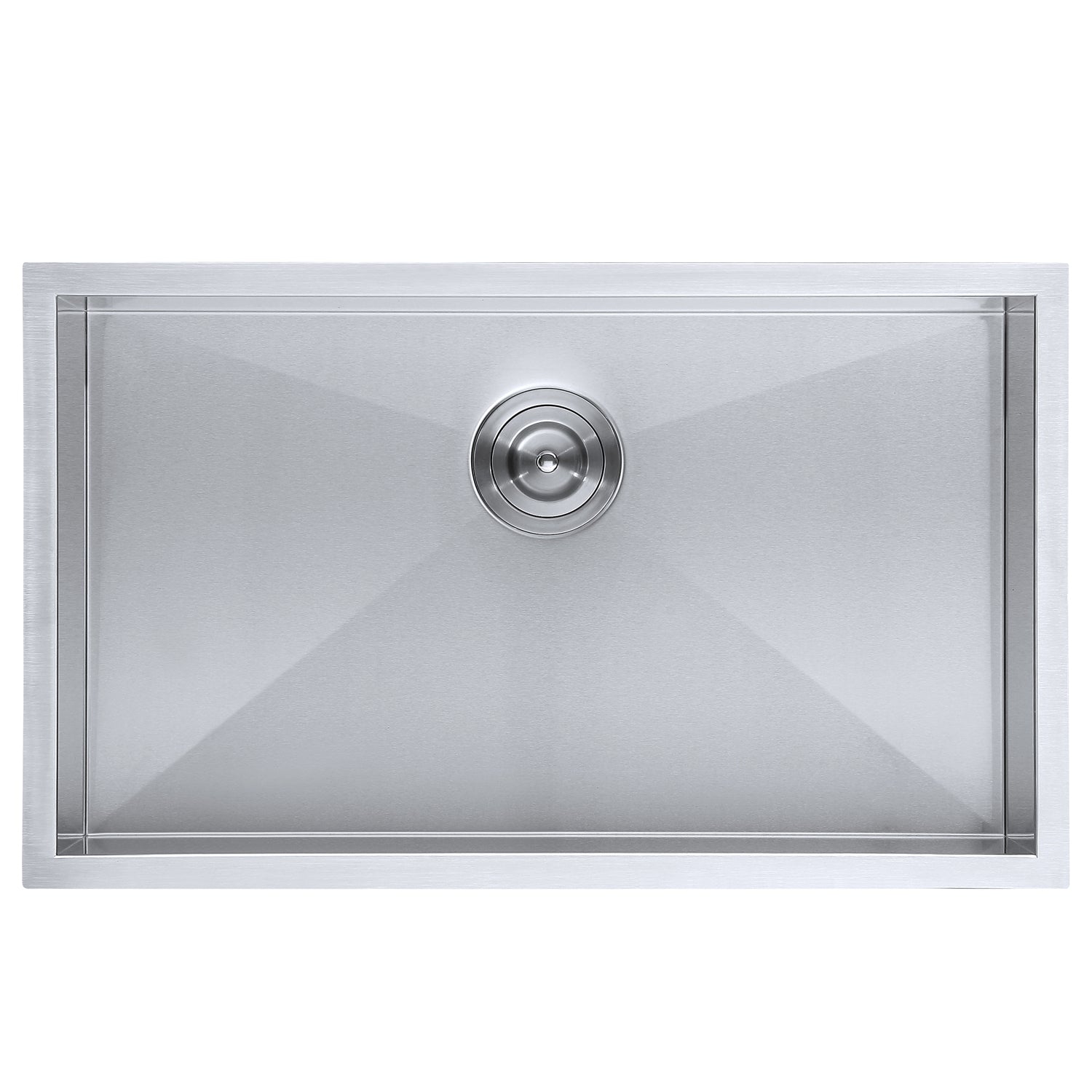 Fregadero de cocina DAX de un solo cuenco, acero inoxidable de calibre 16, acabado cepillado, 28 x 18 x 10 pulgadas (DAX-SQ-2818)