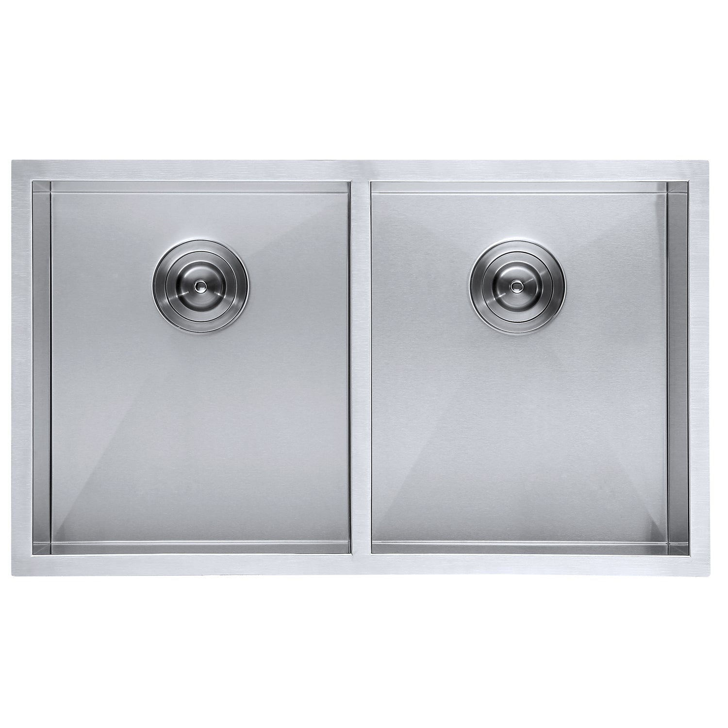 DAX Double Bowl Undermount 50/50 Kitchen Sink, 16 Gauge Stainless Steel, Brushed Finish , 31 x 18 x 10 Inches (DAX-SQ-3118A)