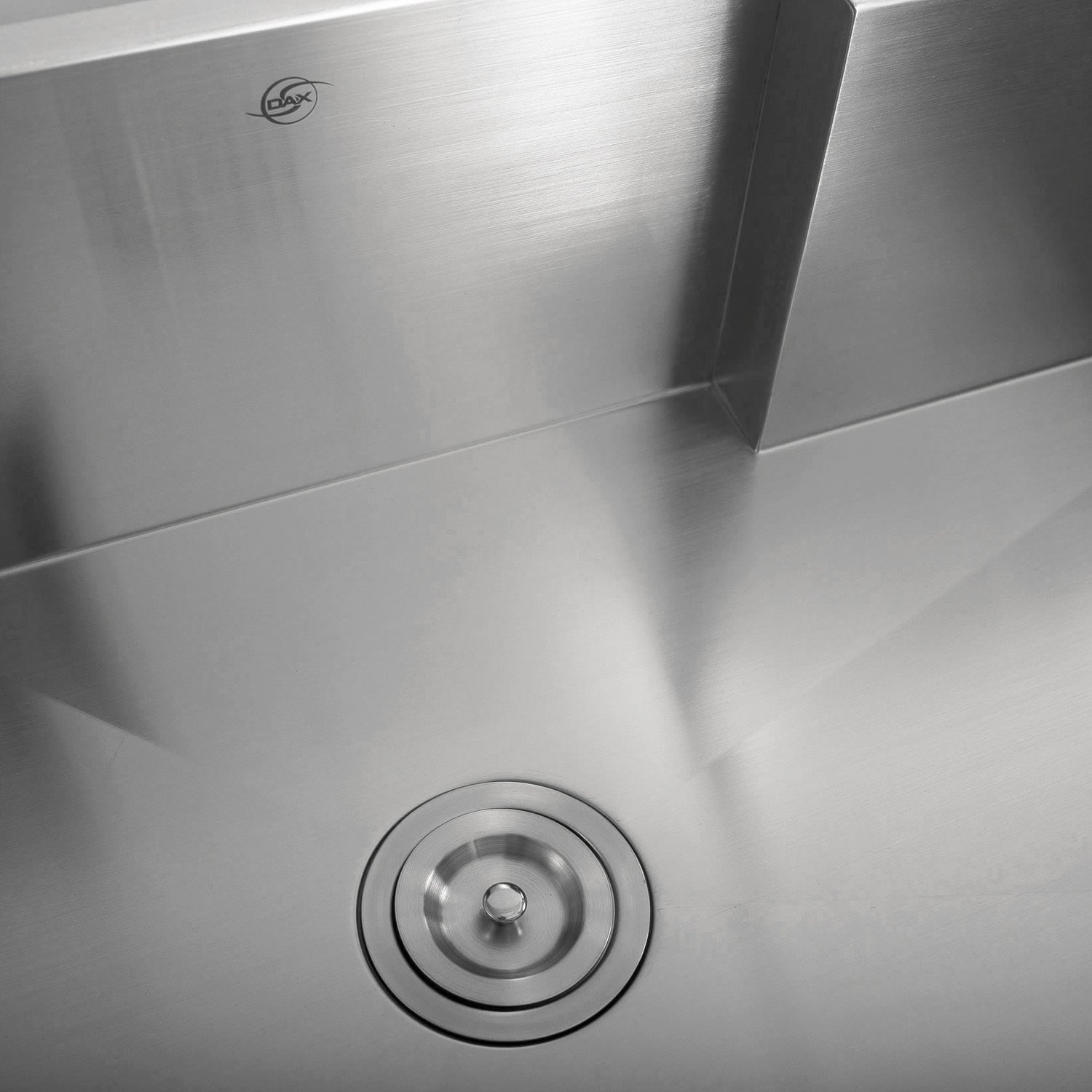 DAX Handmade Single Bowl Undermount Kitchen Sink, 16 Gauge Stainless Steel, Brushed Finish, 34 x 20 x 10 Inches (DAX-SQ-3420F)
