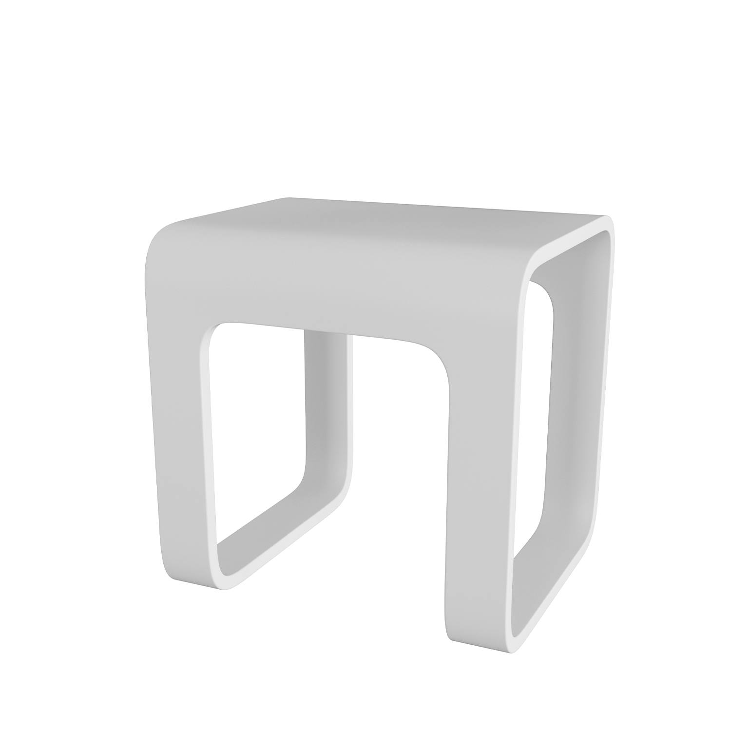 Taburete de baño de superficie sólida DAX - Blanco mate (DAX-ST-03)