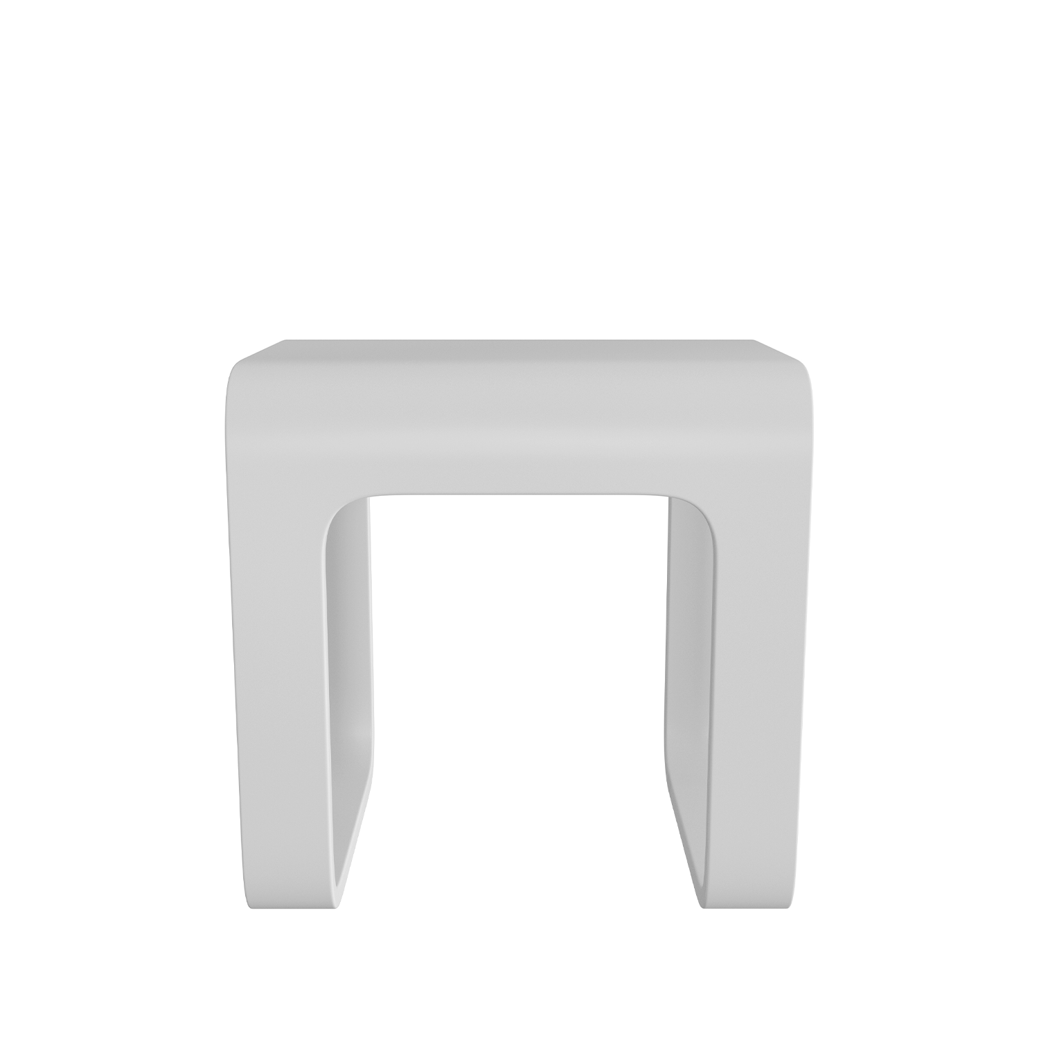 Taburete de baño de superficie sólida DAX - Blanco mate (DAX-ST-03)