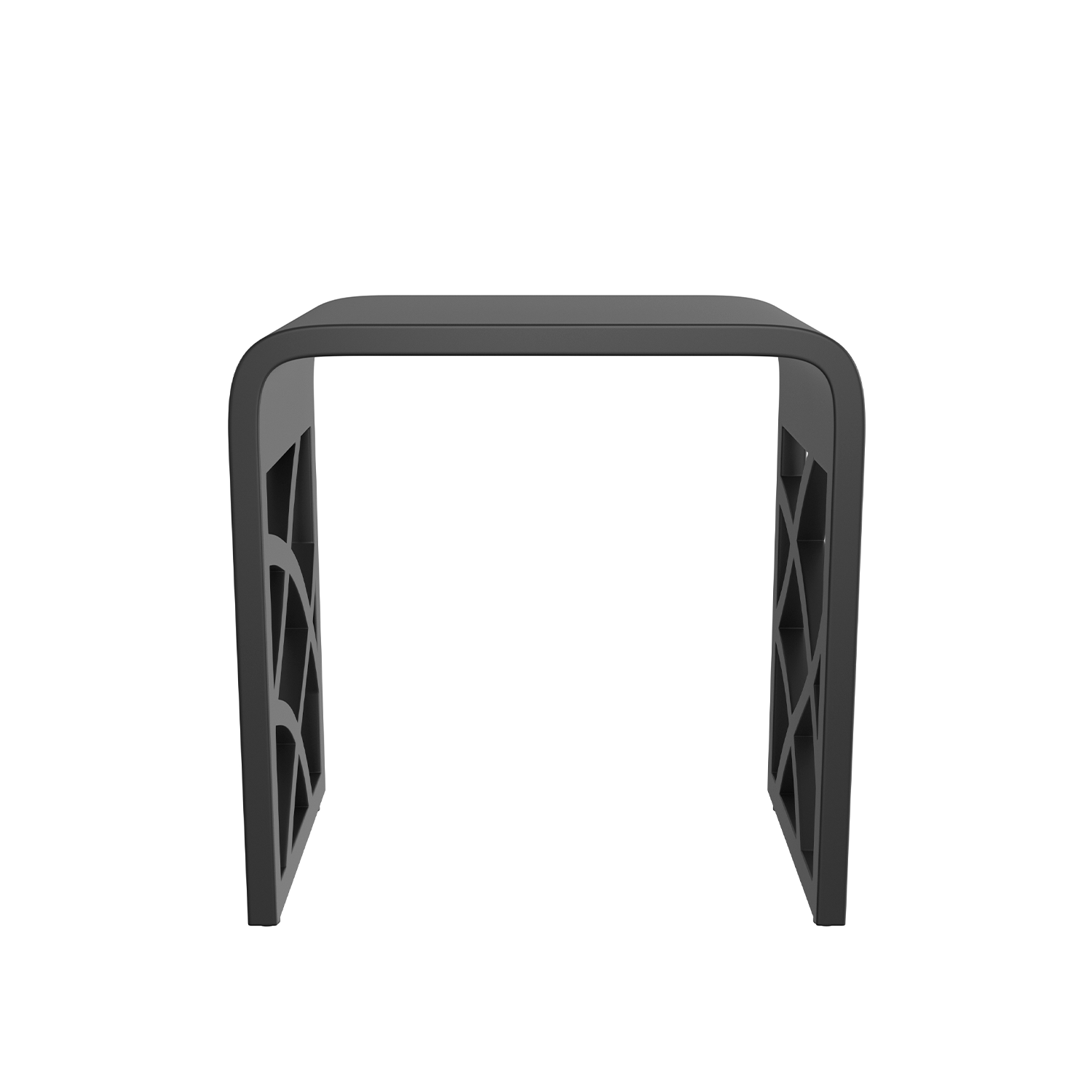 Taburete de baño de superficie sólida DAX - Negro mate (DAX-ST-05-B)