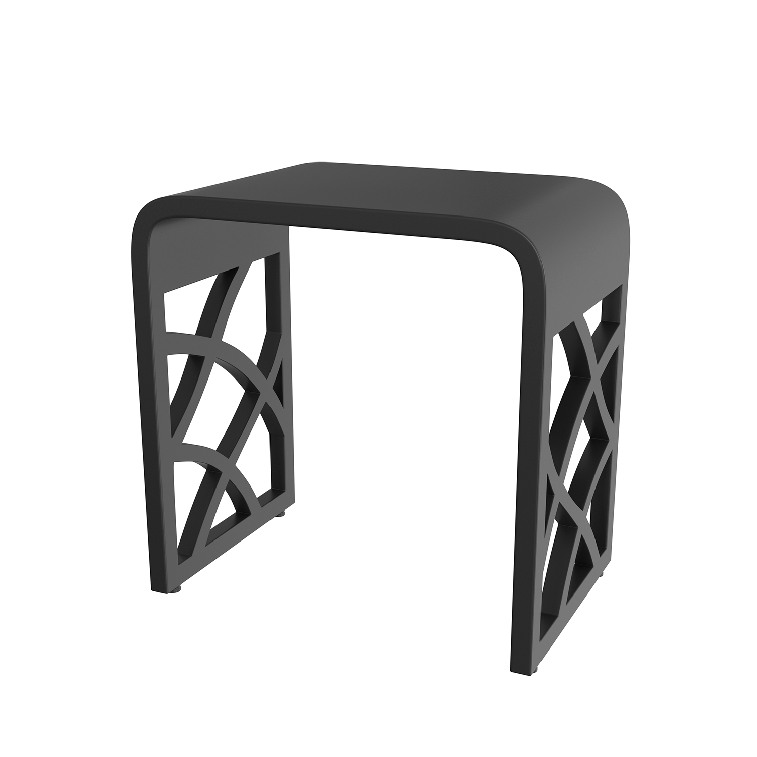Taburete de baño de superficie sólida DAX - Negro mate (DAX-ST-05-B)