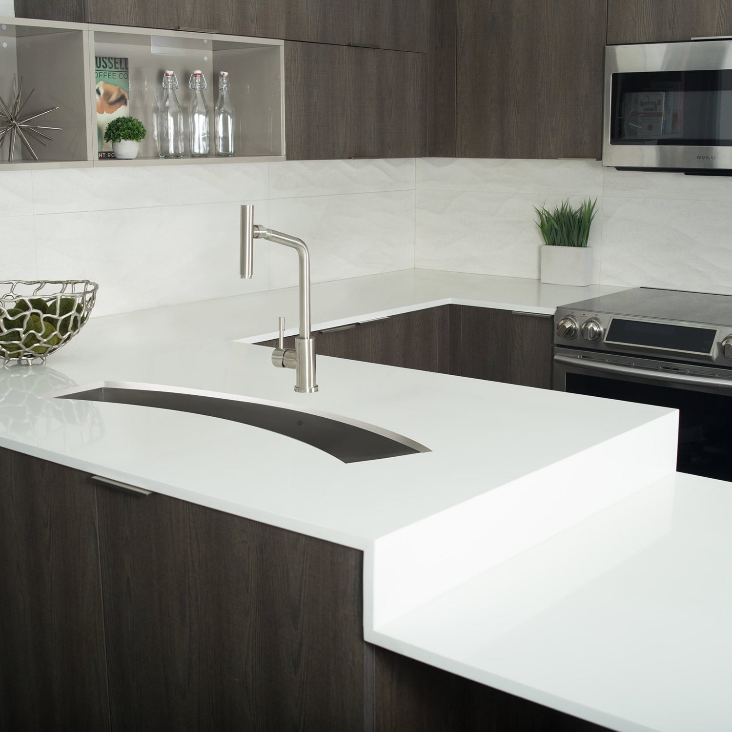 DAX Fregadero de barra bajo encimera hecho a mano, acero inoxidable calibre 16, acabado cepillado, 45 x 13 x 6 pulgadas (DAX-SQ-4512-C)