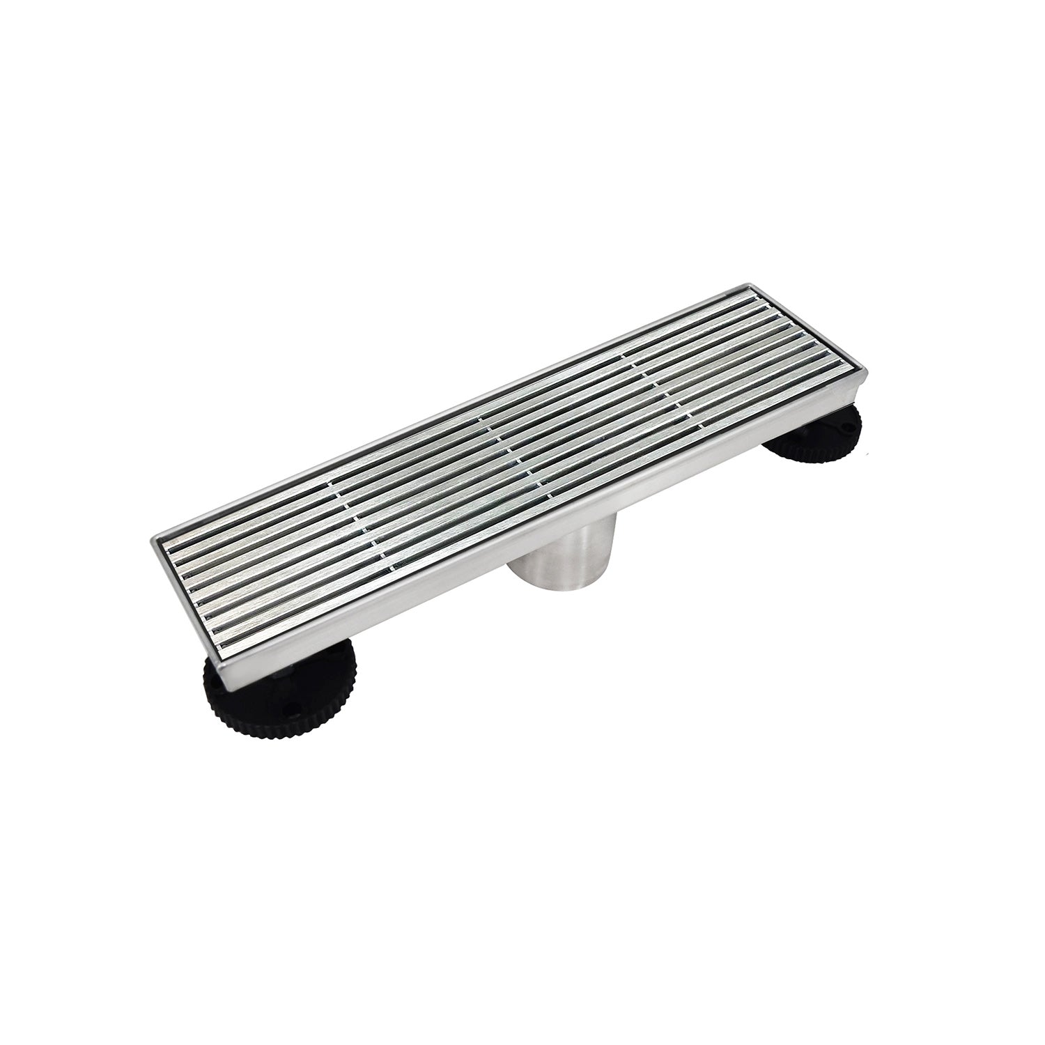 Desagüe de piso de ducha rectangular Dax, calibre 18, acabado de acero inoxidable cepillado, 12 x 3 3/8 pulgadas (DR12-H01)
