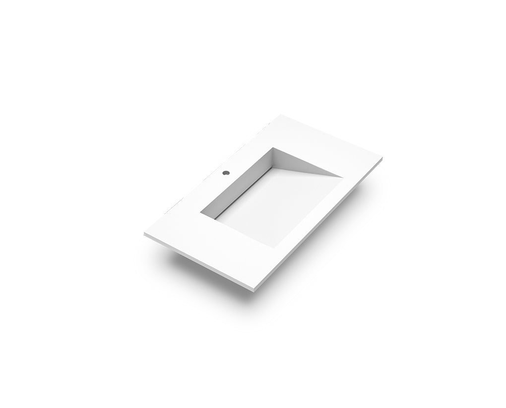 DAX Zen Matt White Basin Solid Surface Single Bowl