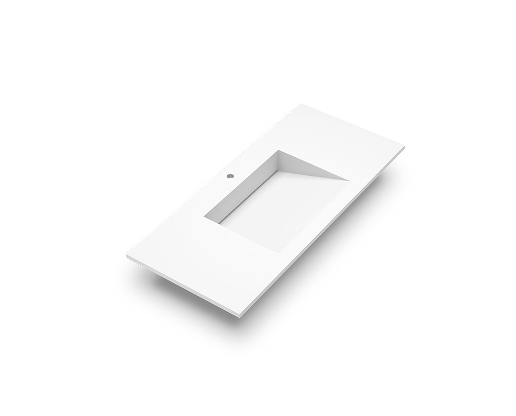 DAX Zen Matt White Basin Solid Surface Single Bowl