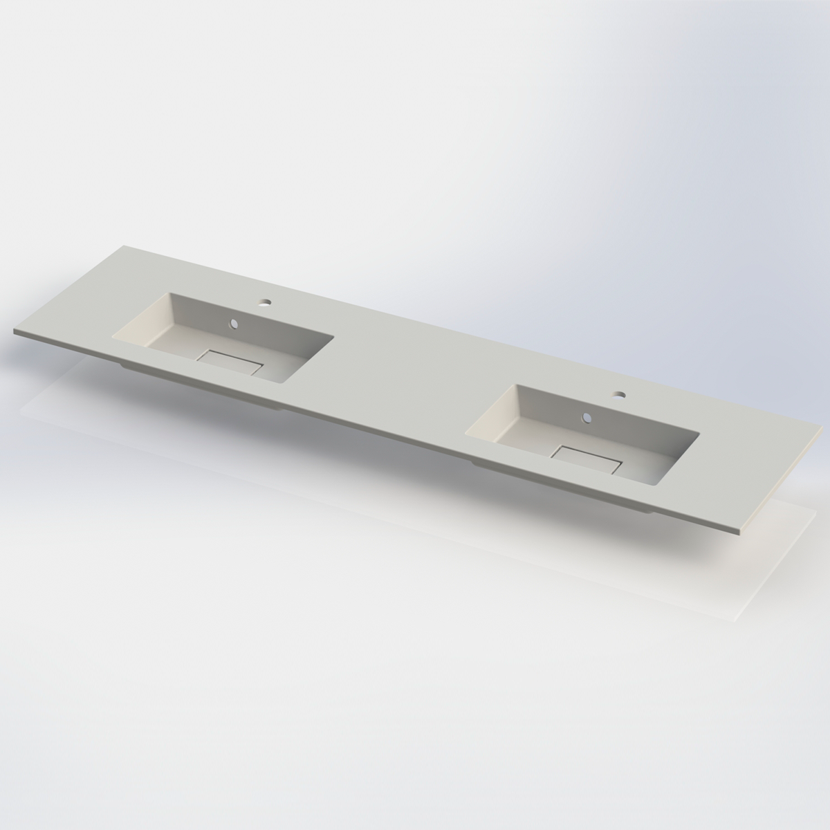 DAX Solid surface Double Bowl Basin. Matte Finish (BSN-80072-M)