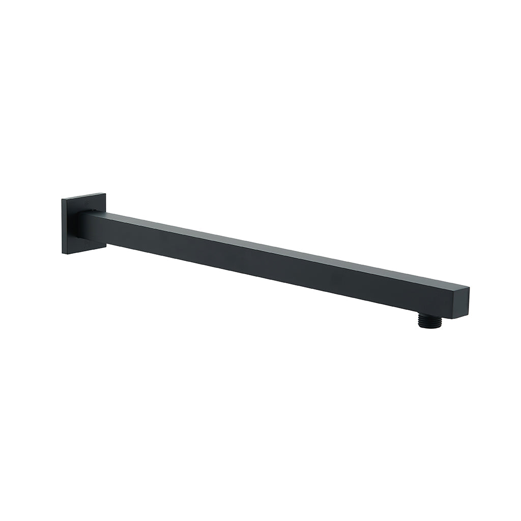 DAX Brass Square Shower Arm - 18" - Matte Black Finish (DAX-1011-450-BL)