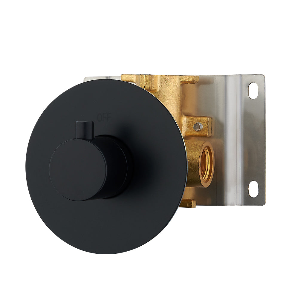 DAX Round Concealed 3 way diverter. Matte Black Finish (DAX-1053-RD-BL)