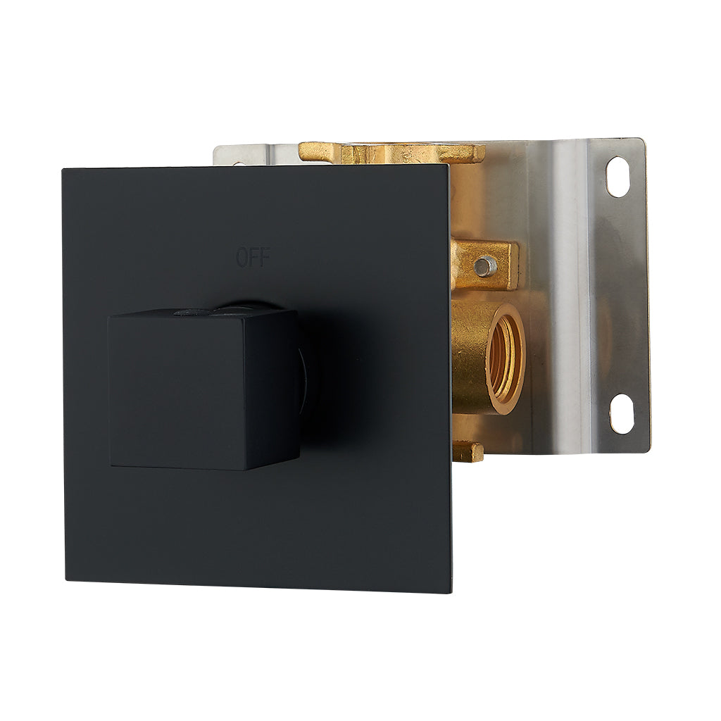 DAX Square Concealed 3 way diverter. Matte Black Finish (DAX-1053-SQ-BL)