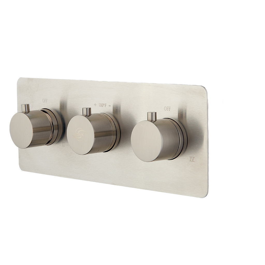 DAX Round Concealed Valve. Thermostatic Mixer with 4 Function Diverter. Brushed Nickel Finish (DAX-1058-RD-BN)