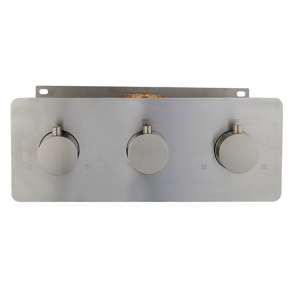 DAX Round Concealed Valve. Thermostatic Mixer with 4 Function Diverter. Brushed Nickel Finish (DAX-1058-RD-BN)