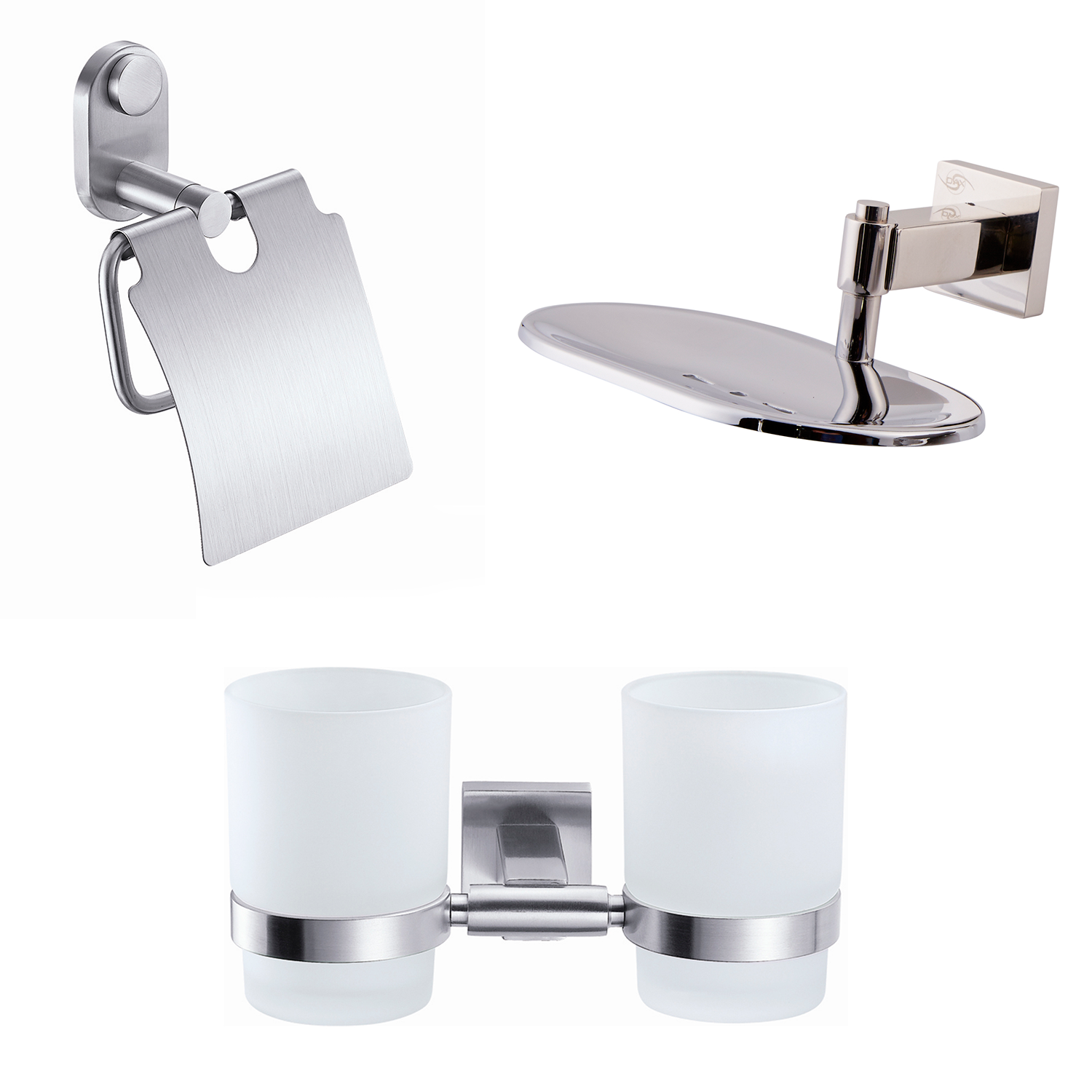 DAX Bathroom Set - Satin Finish (DAX-G01-S-OFF02)