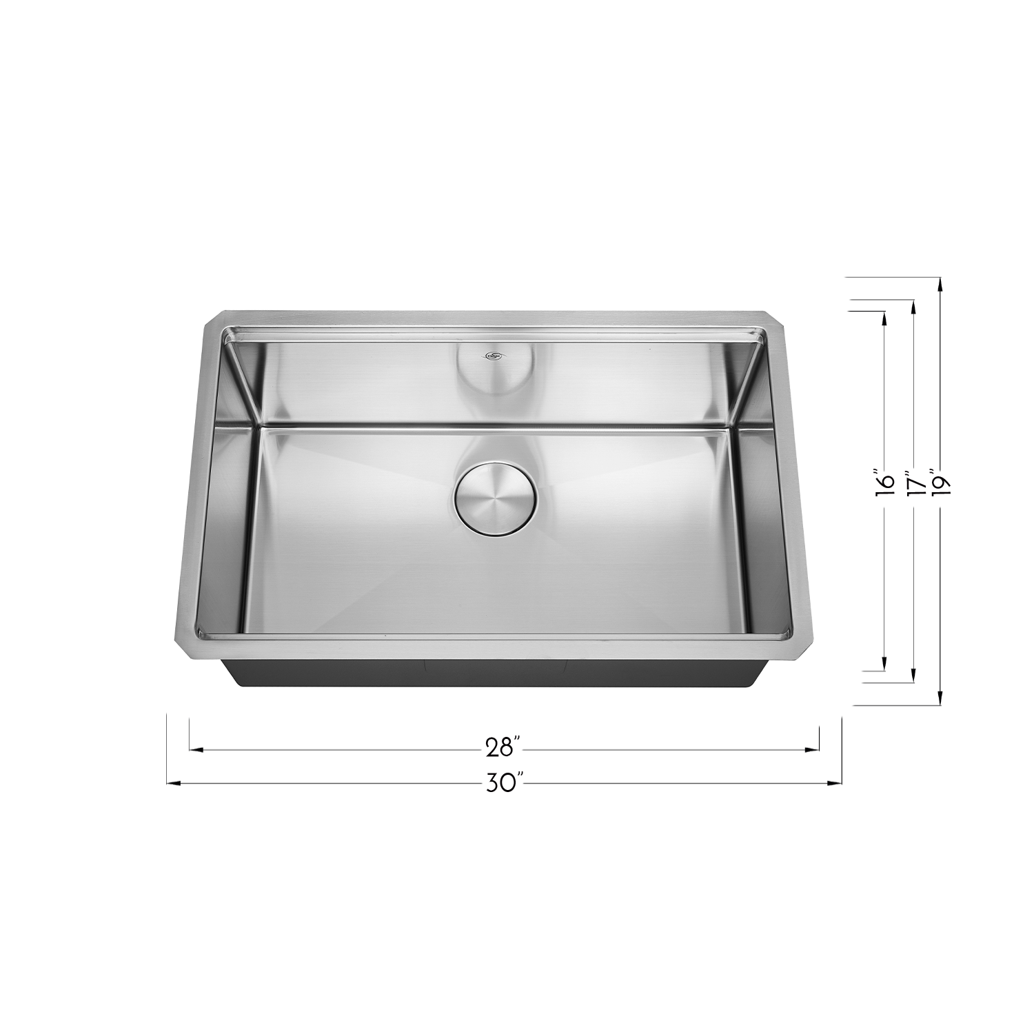 Fregadero de cocina DAX Workstation Undermount Single Bowl - Hecho a mano - Acero inoxidable 304 - Calibre 16 - Accesorios incluidos (DAX-WS3019-R10)