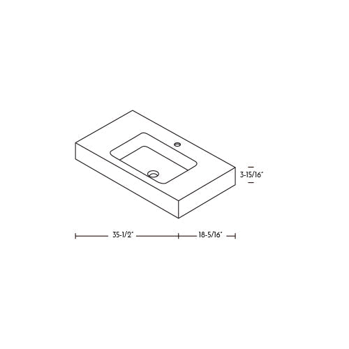 DAX Solid Surface Single Bowl Basin. Gloss/ Matte Finish Finish