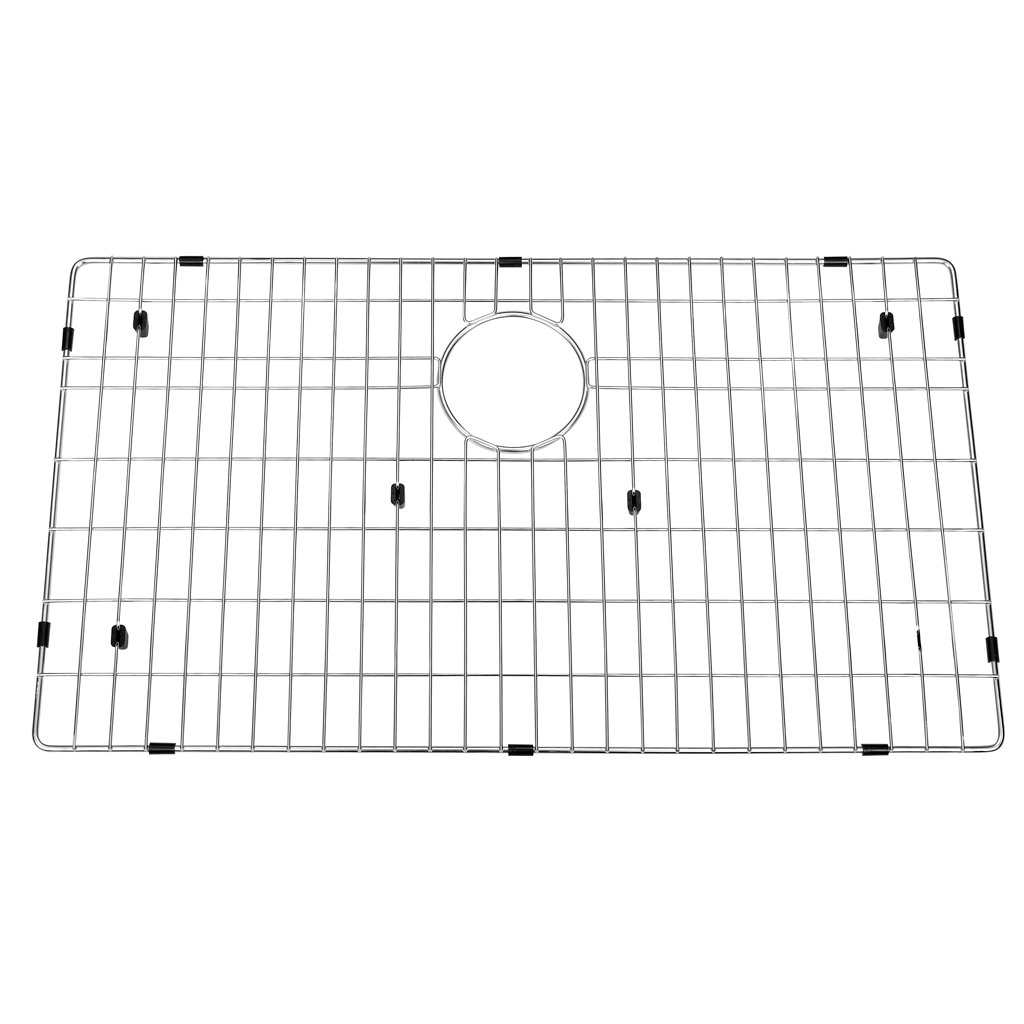 Rejilla DAX para fregadero de cocina, cuerpo de acero inoxidable, acabado cromado, compatible con DAX-SQ-3018, 27-1/2 x 15-3/4 pulgadas (GRID-SQ3018)