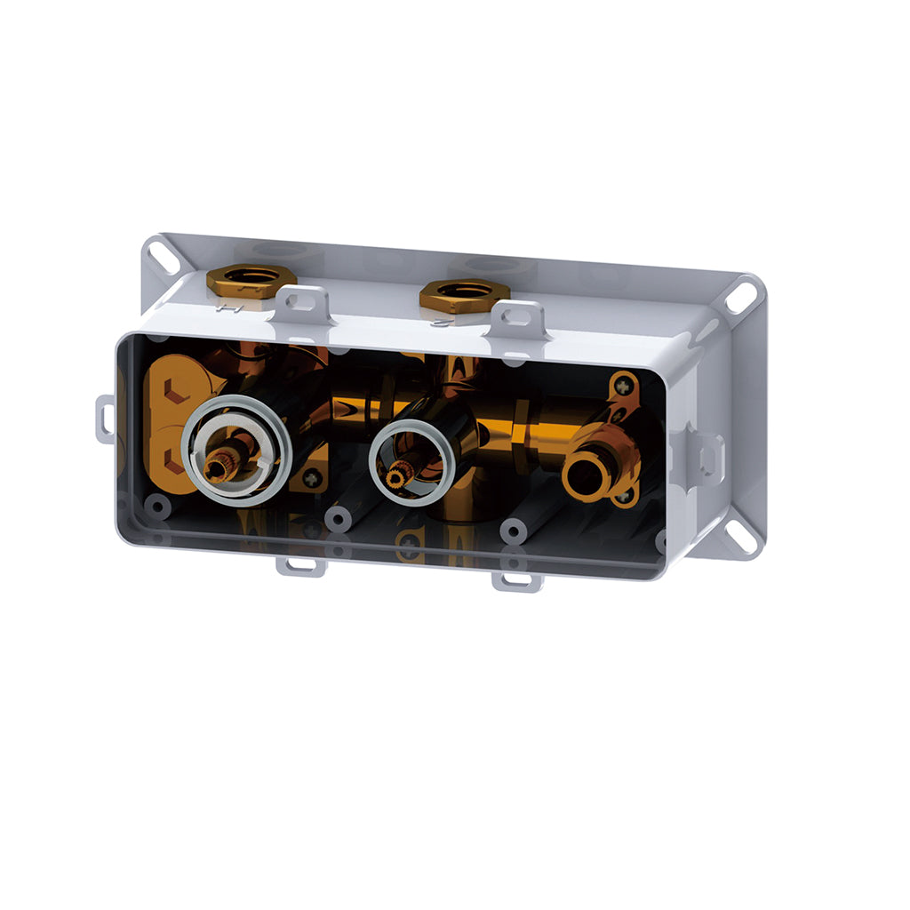 DAX Round Concealed Valve Thermostatic Mixer with 2/3 Function Diverter. Brushed Nickel Finish (DAX-1004-RD-BN)