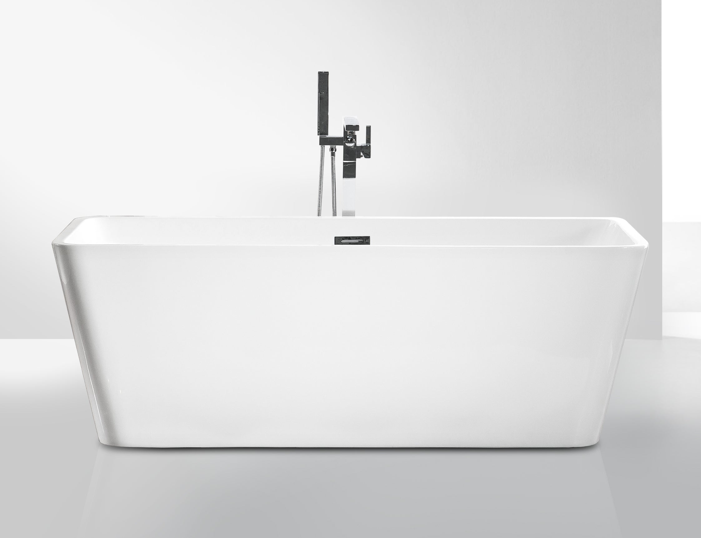 DAX Rectangle Freestanding Acrylic Bathtub Glossy White - 60" x 30" (BT-90401)