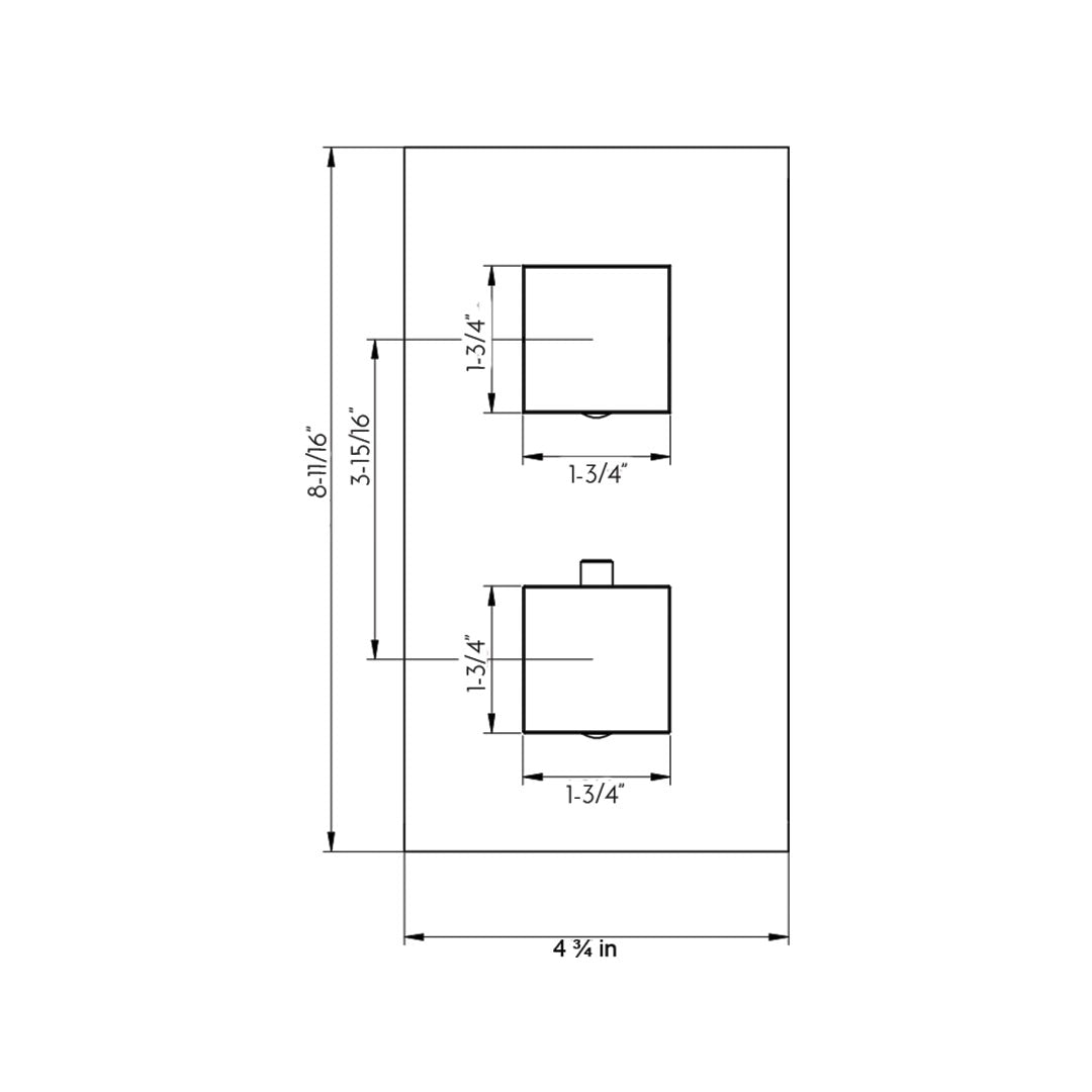 DAX Square Handles And Plate Kit - For Model DAX-1054- Brushed Nickel Finish (DAX-1054-03-BN)