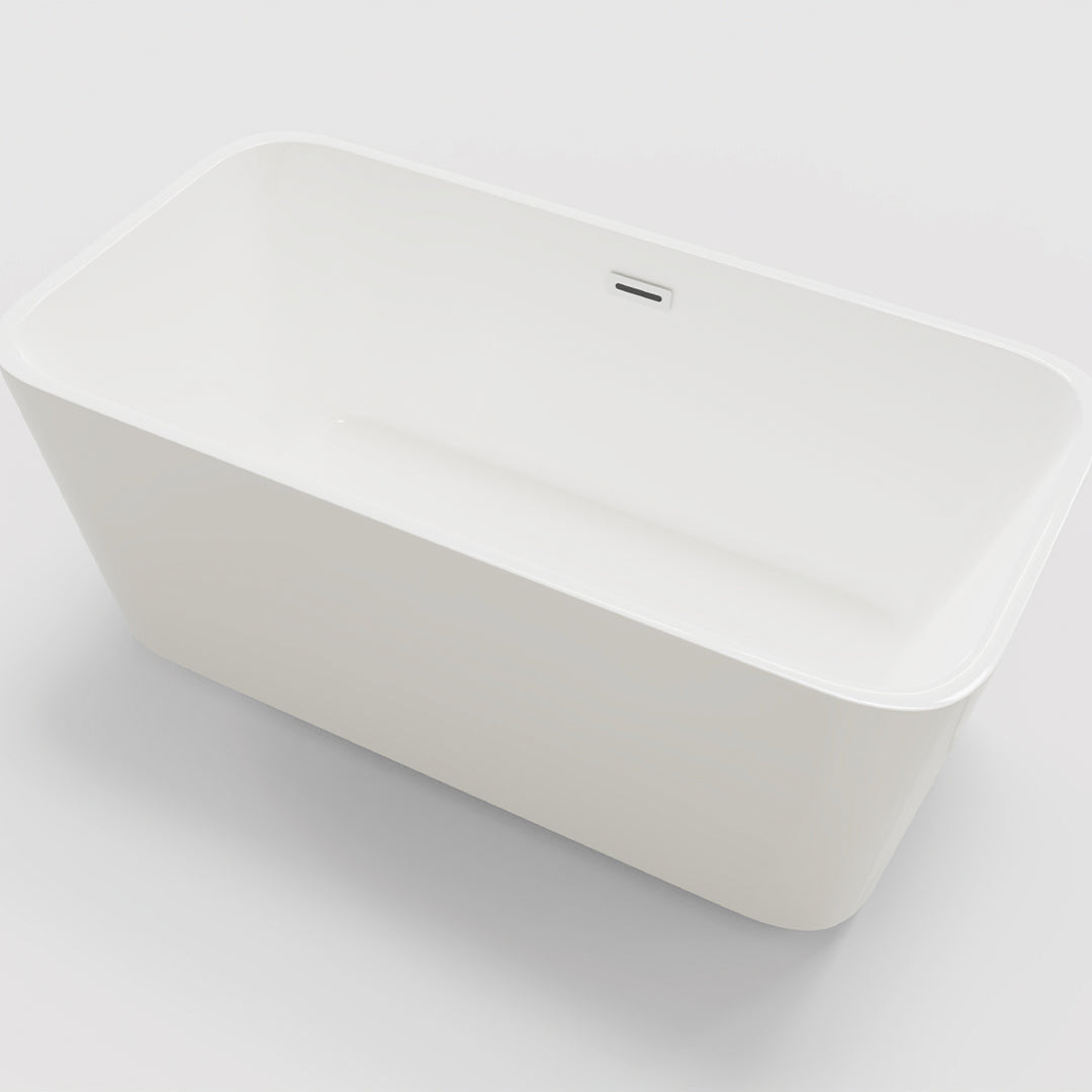 DAX Rectangle Freestanding Acrylic Bathtub Glossy White - 60" x 30" (BT-90401)