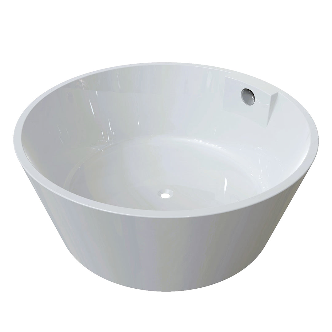 DAX Round Freestanding Acrylic Bathtub - Glossy White - 57" diameter (BT-9061)