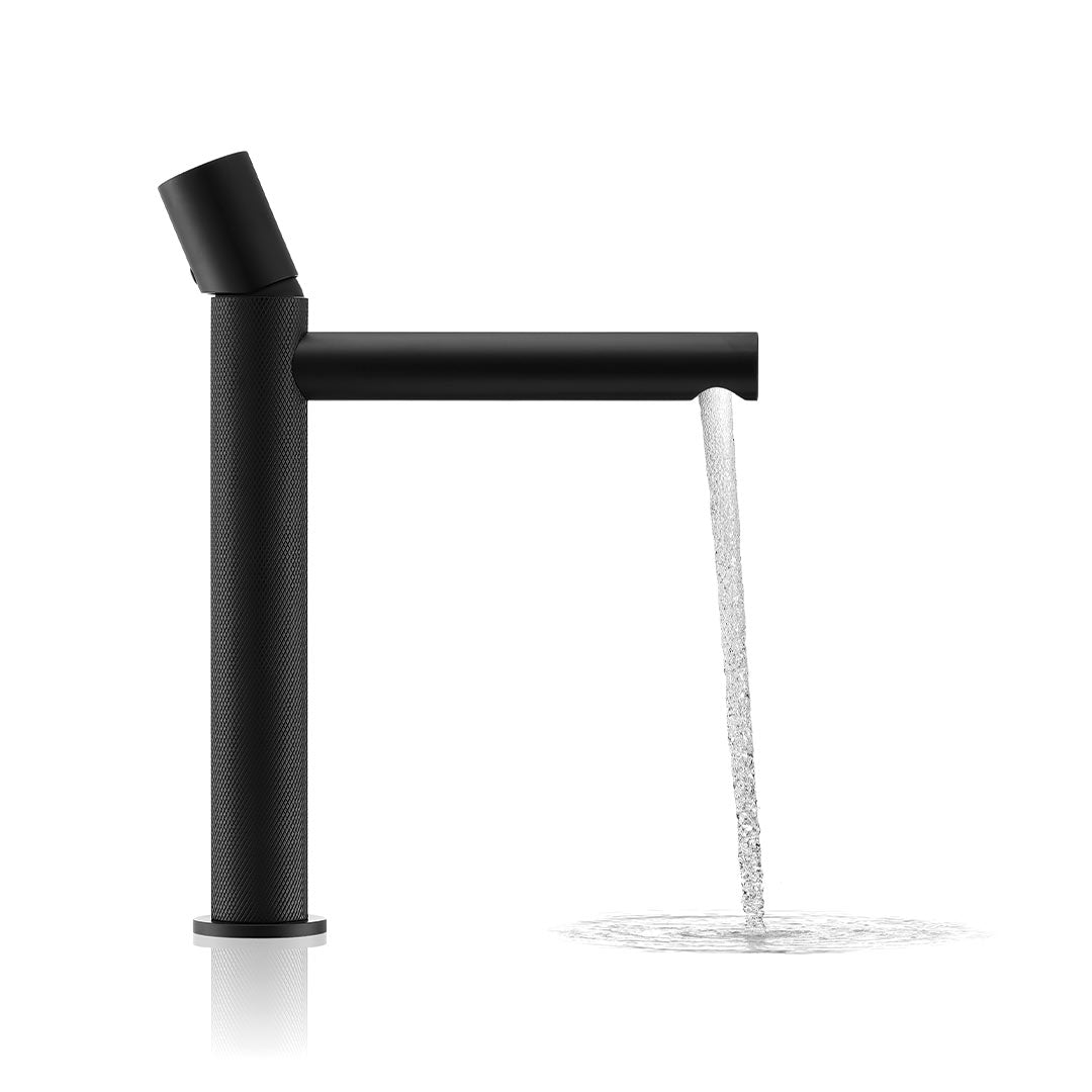 DAX Capri Single Handle Vessel Bathroom Faucet - Matt Black Finish (DAX-4323B-BL)