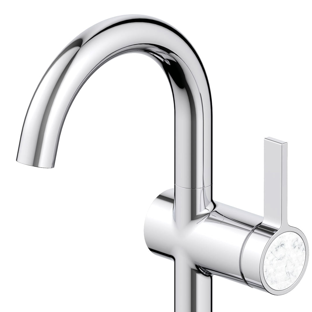 DAX Portofino Single Handle Bathroom Faucet - Chrome Finish (DAX-4341A-CR)