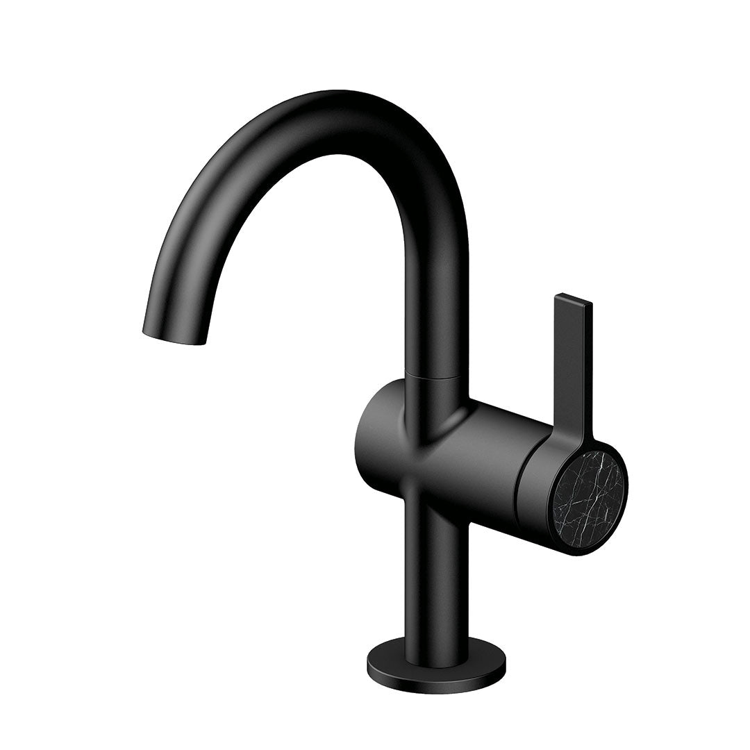 DAX Portofino Single Handle Bathroom Faucet - Matt Black Finish (DAX-4341A-BL)