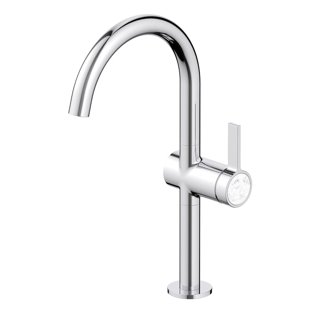 DAX Portofino Single Handle Vessel Bathroom Faucet - Chrome Finish (DAX-4341B-CR)