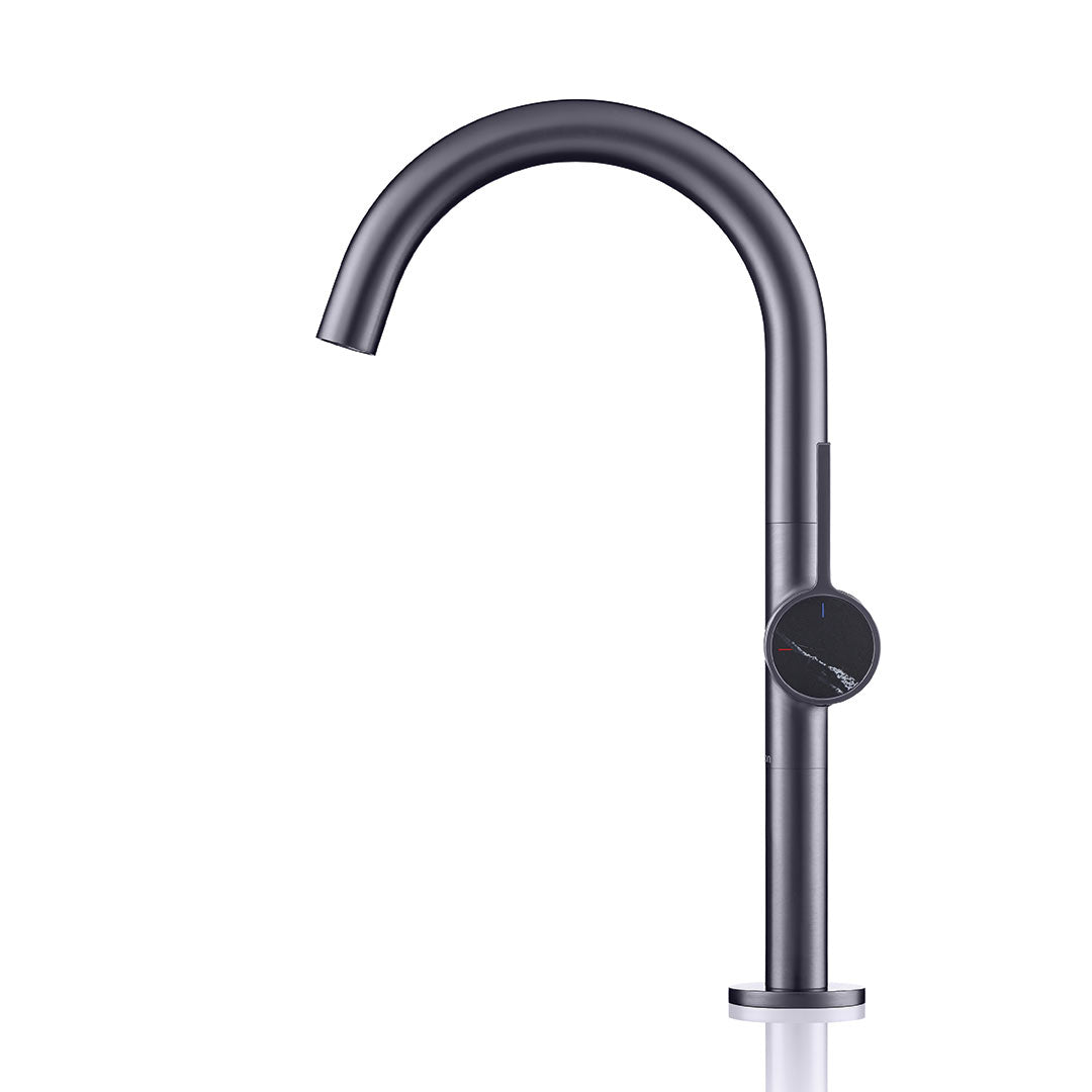 DAX Portofino Single Handle Vessel Bathroom Faucet - Gun Metal Finish (DAX-4341B-GM)