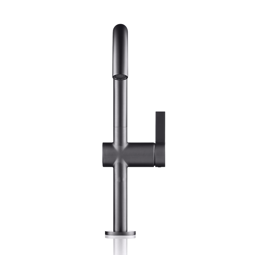 DAX Portofino Single Handle Vessel Bathroom Faucet - Gun Metal Finish (DAX-4341B-GM)