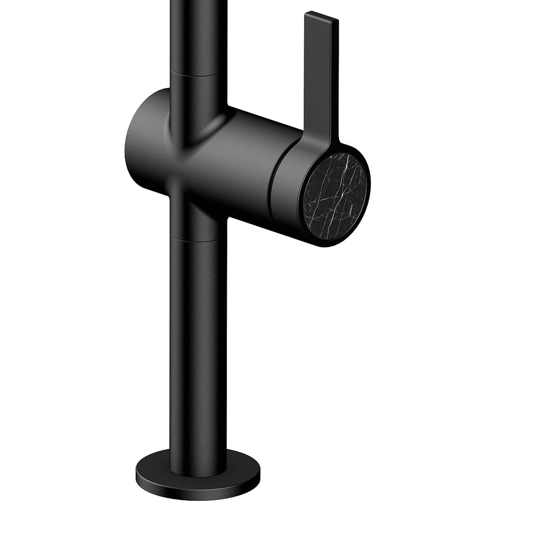 DAX Portofino Single Handle Vessel Bathroom Faucet - Matt Black Finish (DAX-4341B-BL)