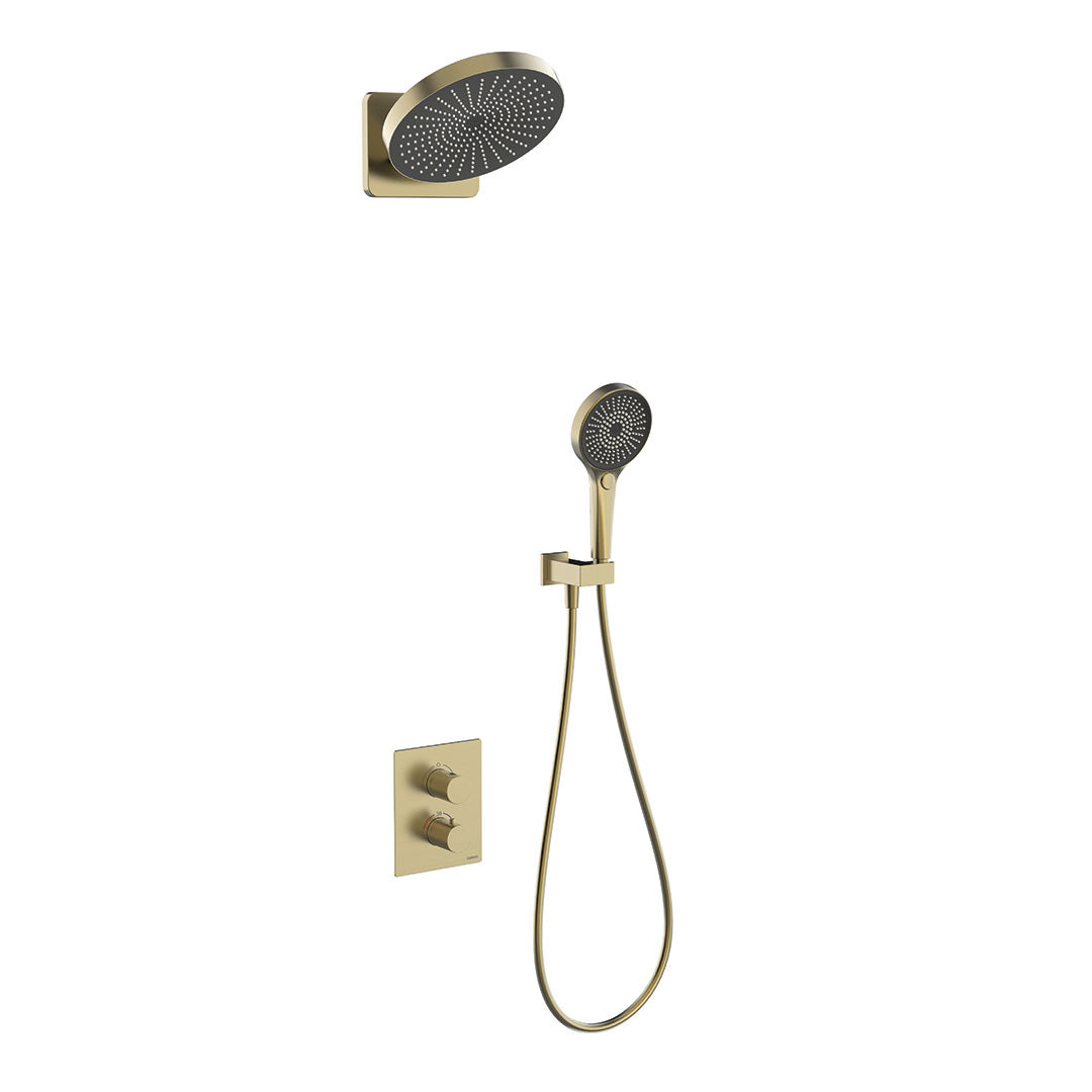 DAX Capri Shower System with Hand Shower - Brush Gold Finish (DAX-8330-BG)