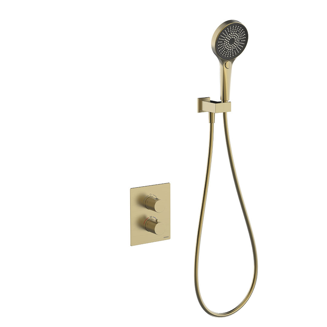 DAX Capri Shower System with Hand Shower - Brush Gold Finish (DAX-8330-BG)