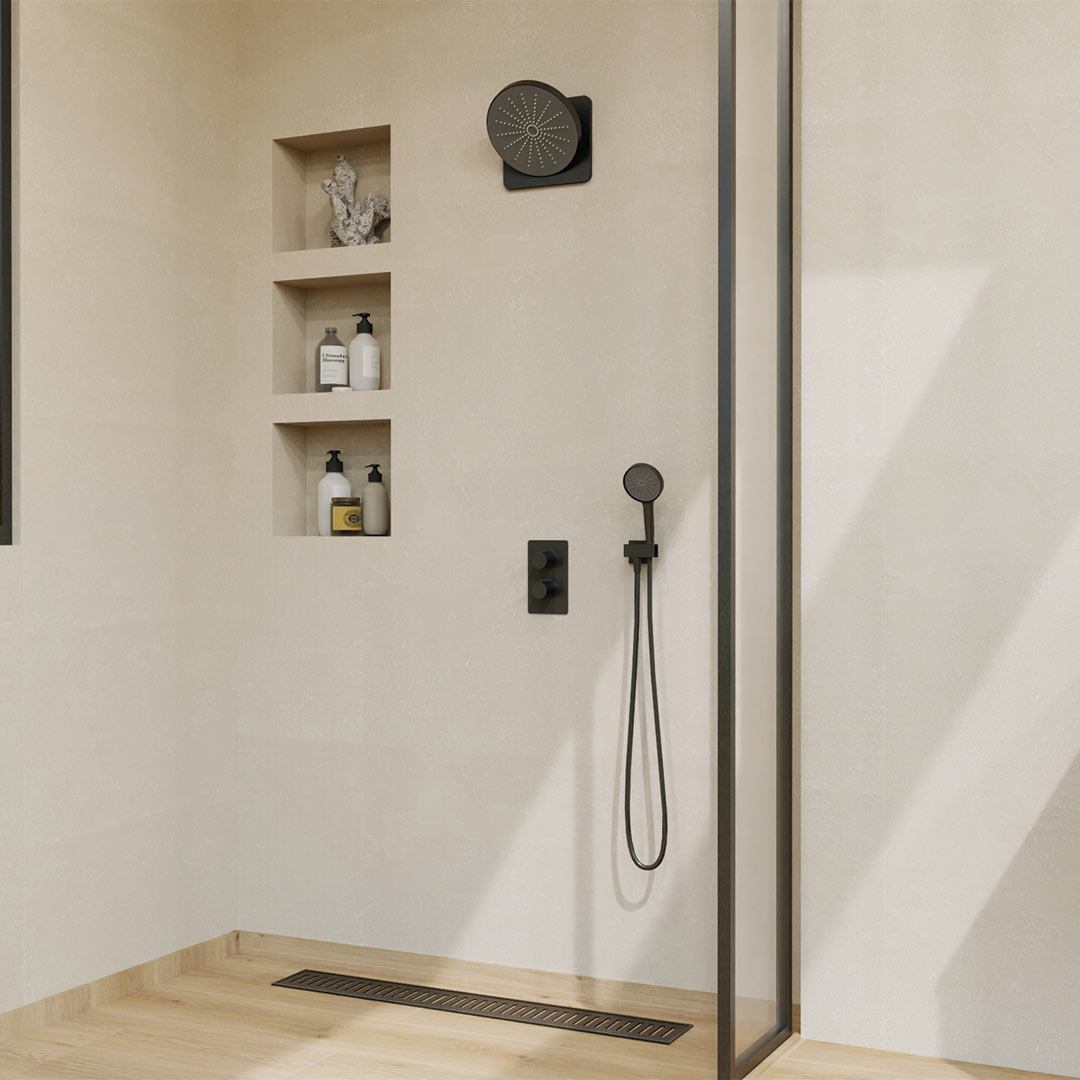 DAX Capri Shower System with Hand Shower - Matt Black Finish (DAX-8330-BL)