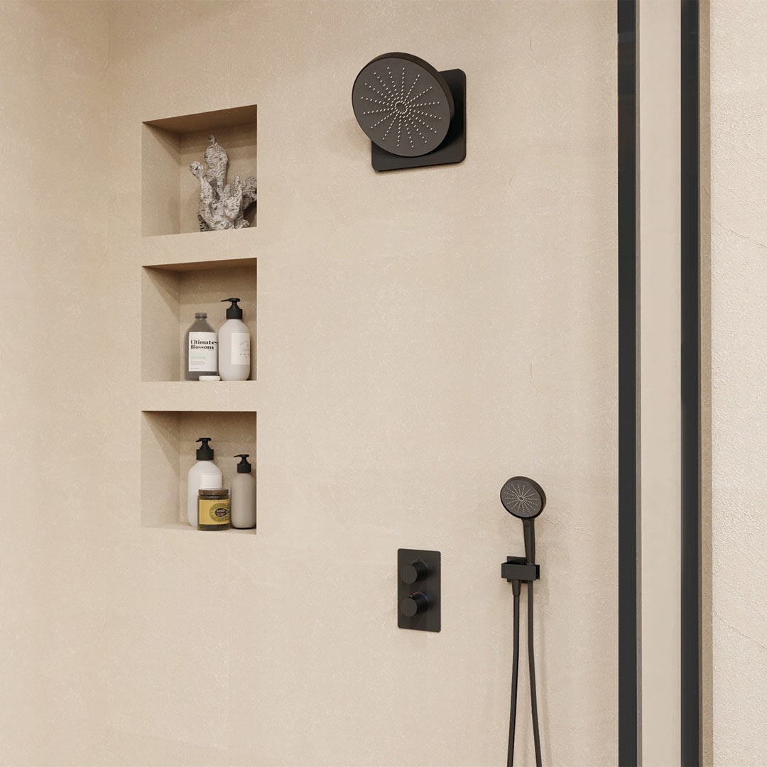 DAX Capri Shower System with Hand Shower - Matt Black Finish (DAX-8330-BL)