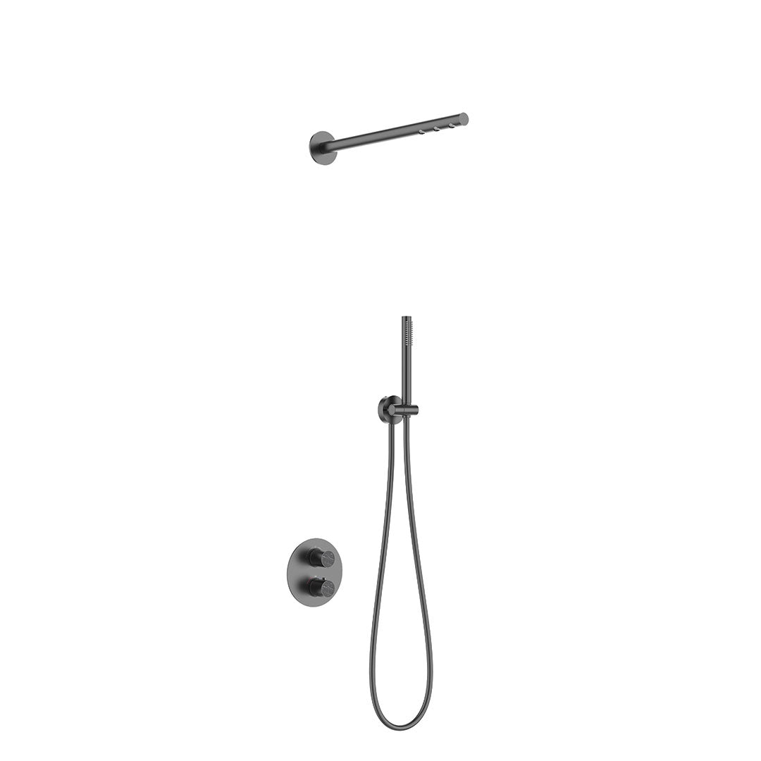 DAX Portofino Shower System with Hand Shower - Matt Black Finish (DAX-8352-BL)