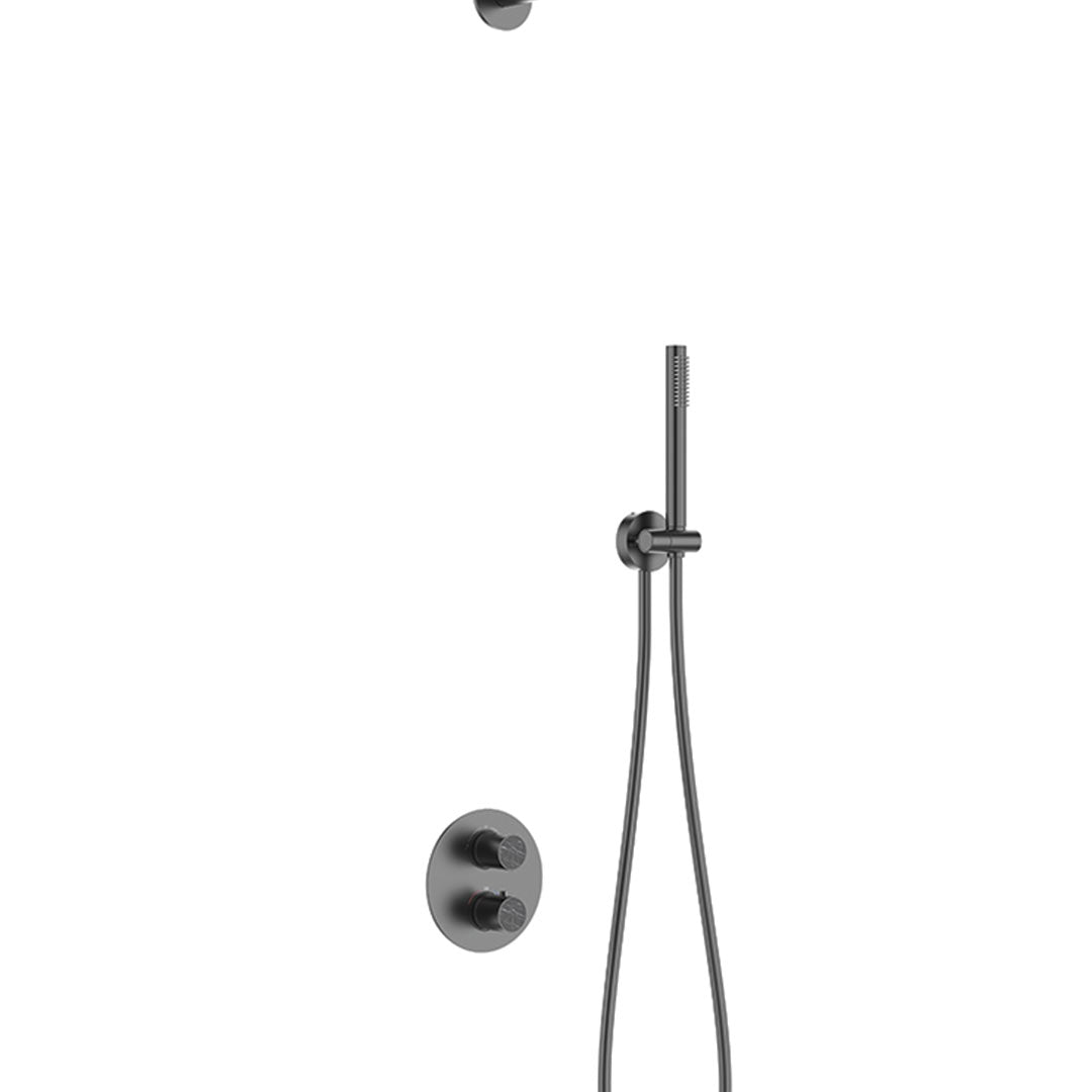 DAX Portofino Shower System with Hand Shower - Matt Black Finish (DAX-8352-BL)