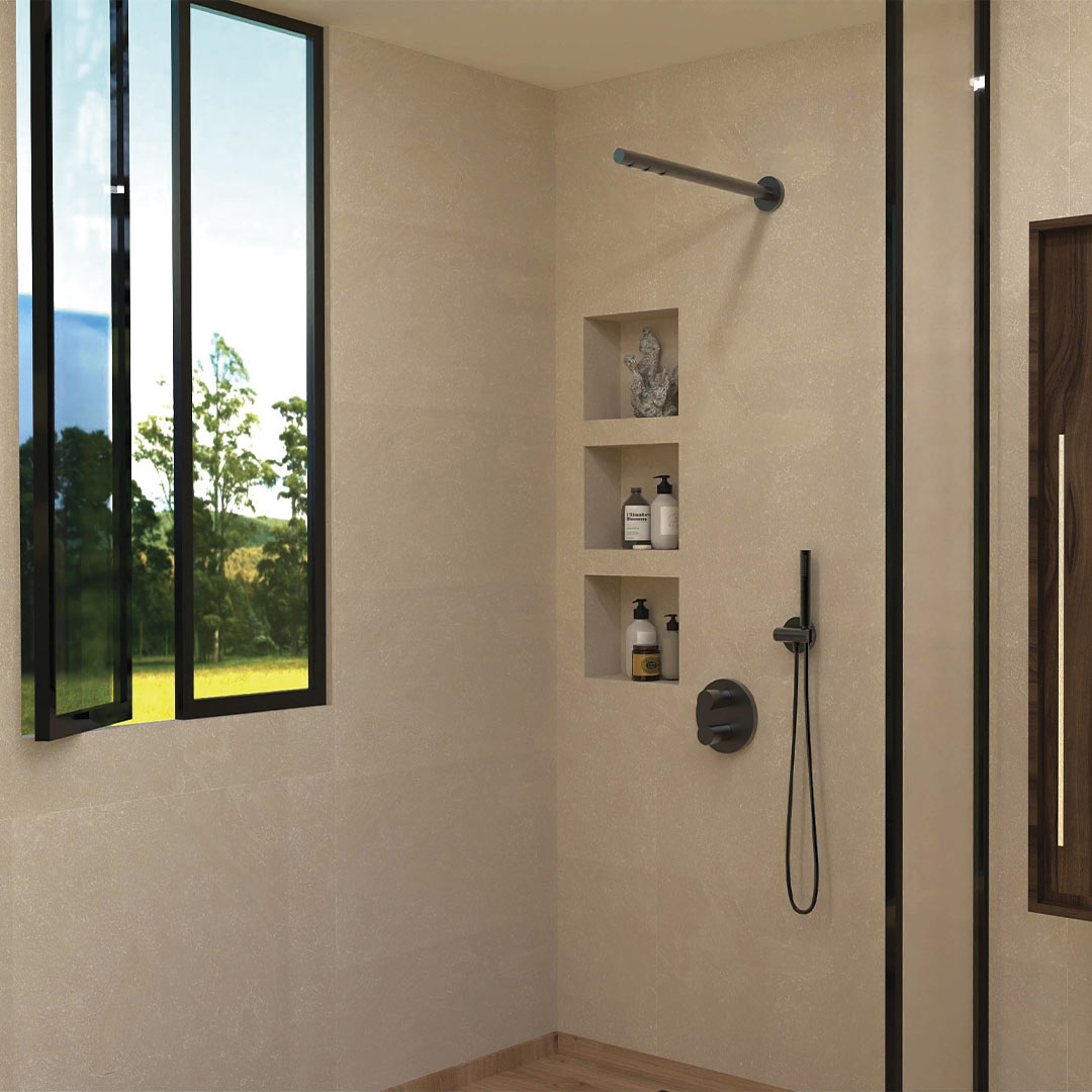 DAX Portofino Shower System with Hand Shower - Matt Black Finish (DAX-8352-BL)