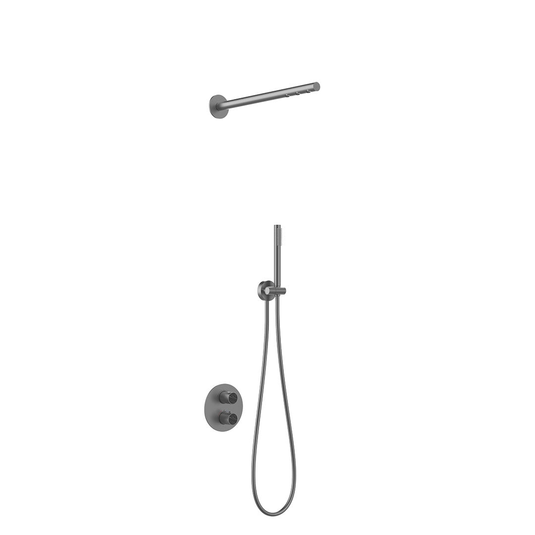 DAX Portofino Shower System with Hand Shower - Gun Metal Finish (DAX-8352-GM)