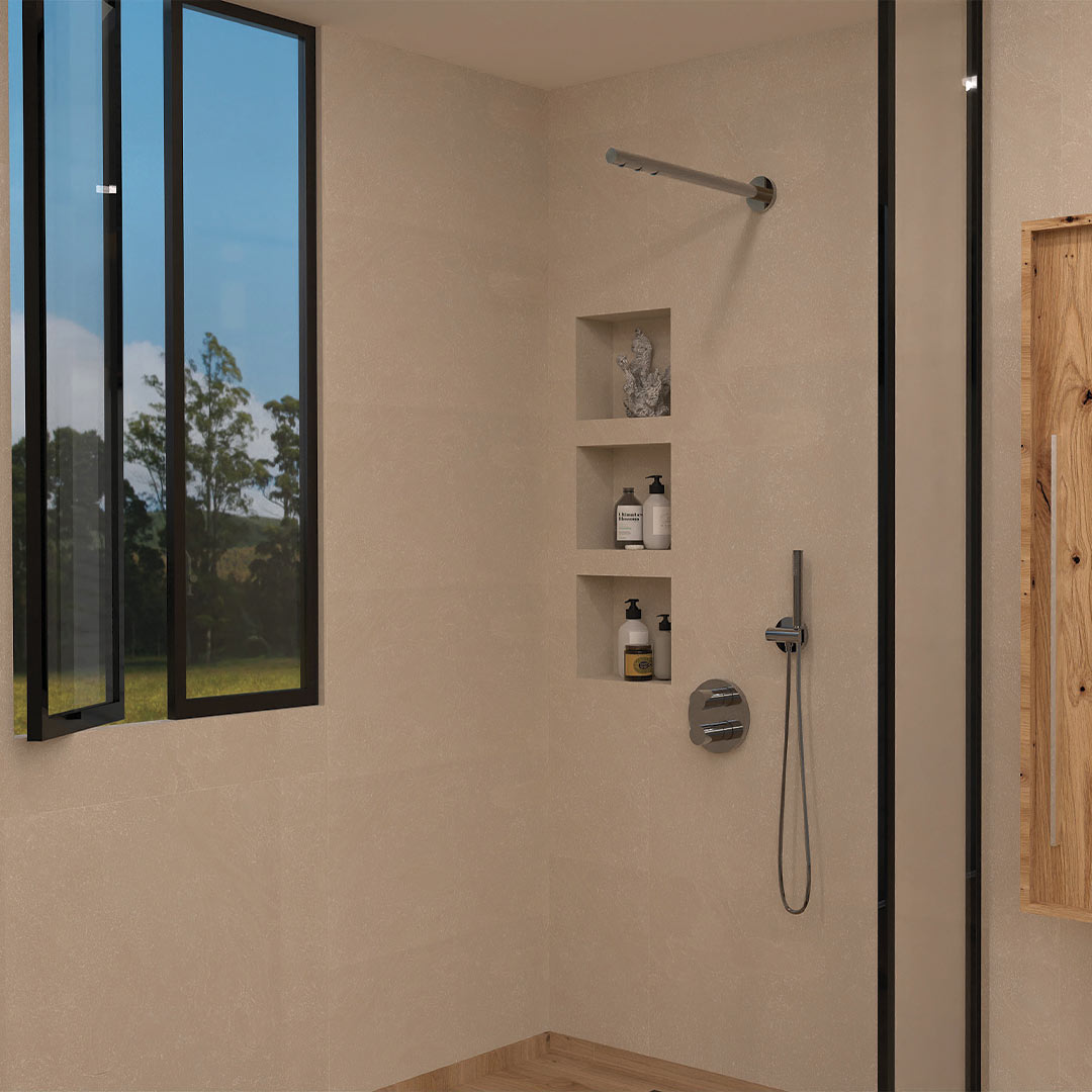 DAX Portofino Shower System with Hand Shower - Gun Metal Finish (DAX-8352-GM)