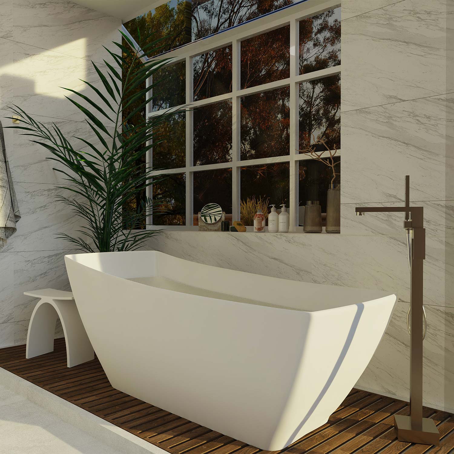 DAX Rectangle Freestanding Acrylic Bathtub Glossy White - 68" x 31" (BT-9078)