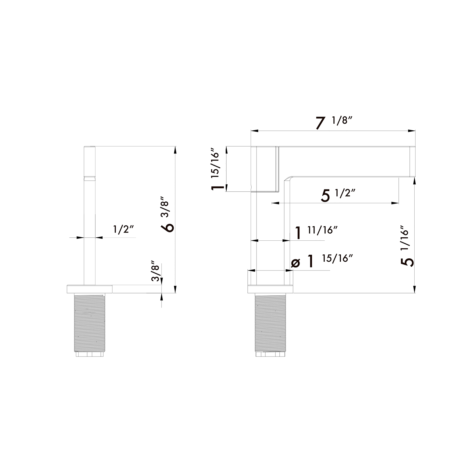 DAX Thin Single Handle Bathroom Faucet